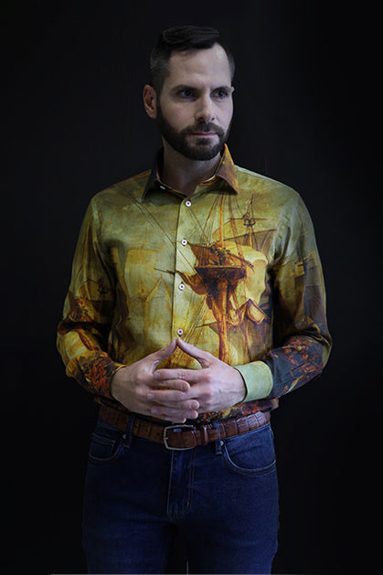 THE BATTLE OF TRAFALGAR BY J.M.W. TURNER PRINTED SHIRT